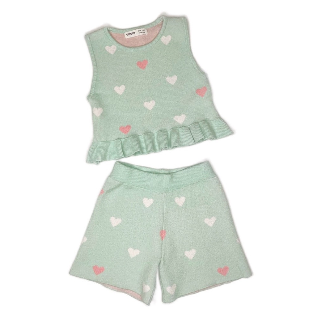 Toddler Girls Matching 2 Piece Shorts Set Size 3T (3Y)